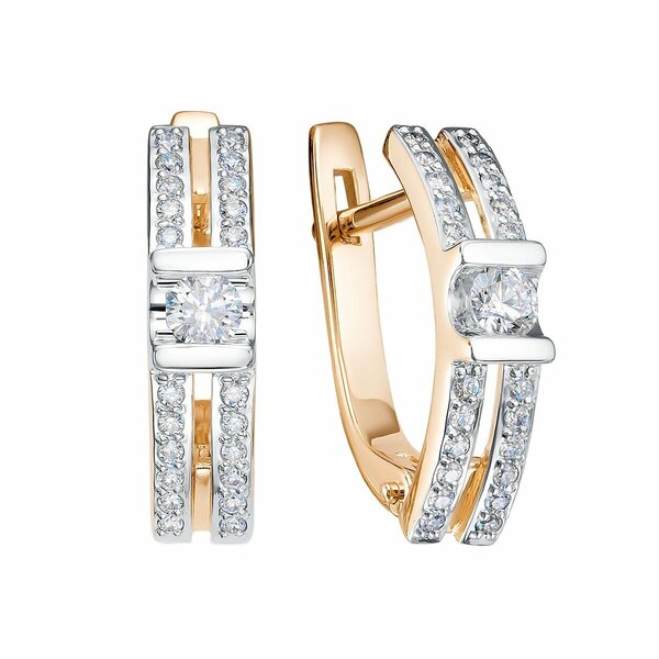 Золотые серьги с&nbsp;бриллиантом