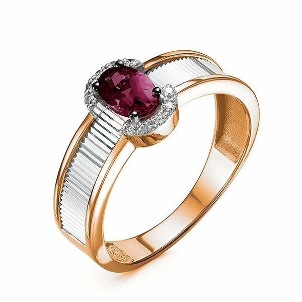Золотое кольцо с&nbsp;рубином и&nbsp;бриллиантом