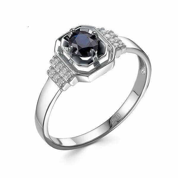 Золотое кольцо с&nbsp;сапфиром и&nbsp;бриллиантом