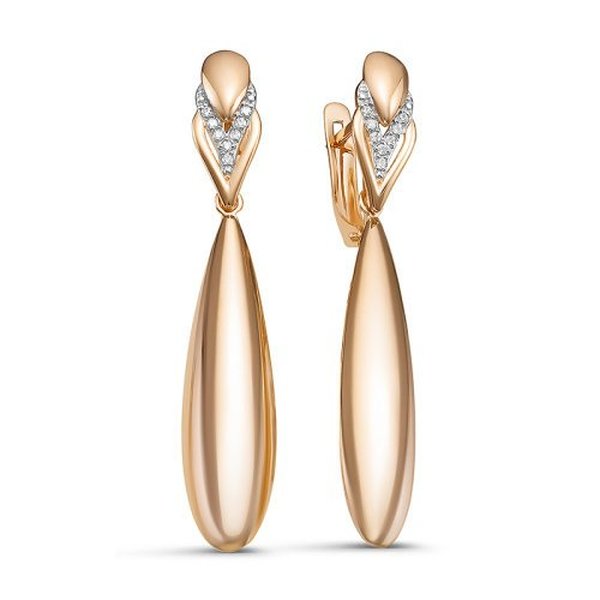 Золотые серьги с&nbsp;фианитом