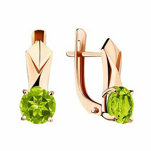 Золотые серьги с хризолитом