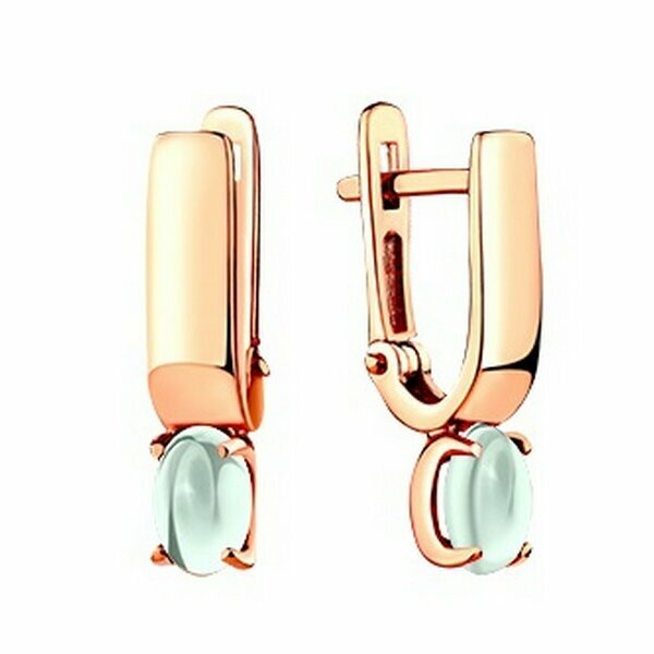 Золотые серьги с&nbsp;лунным камнем