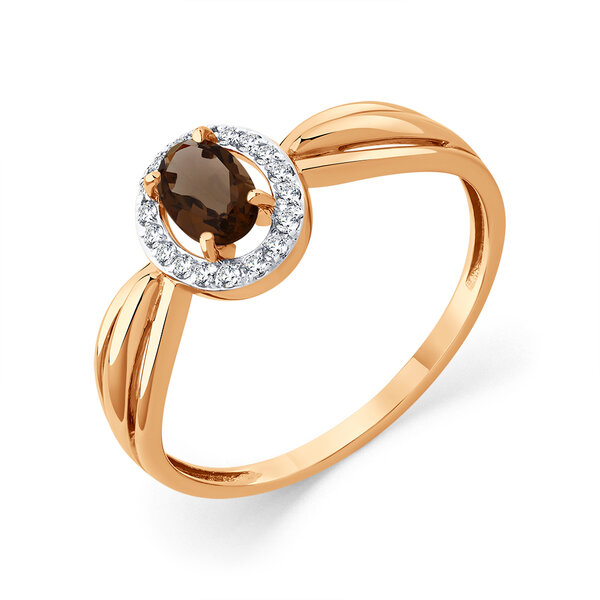 Золотое кольцо с&nbsp;раух-топазом