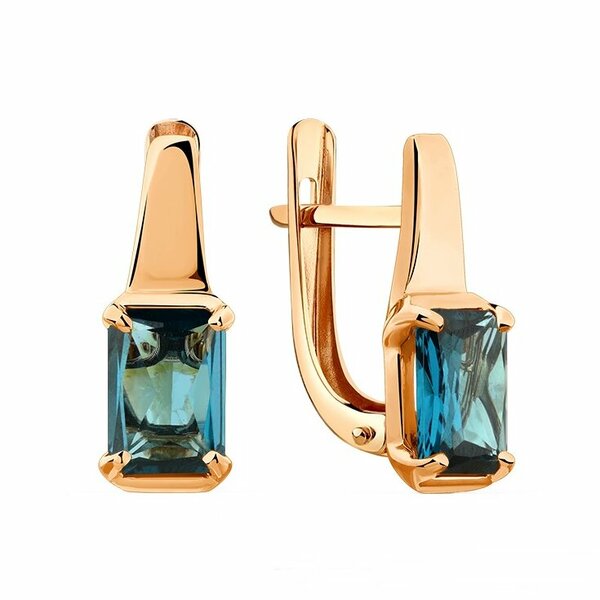 Золотые серьги с&nbsp;топазом лондон