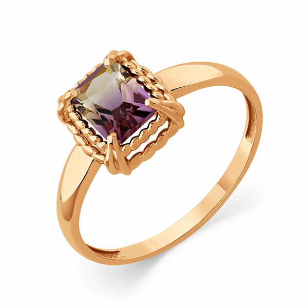 Золотое кольцо с&nbsp;аметрином синтетическим