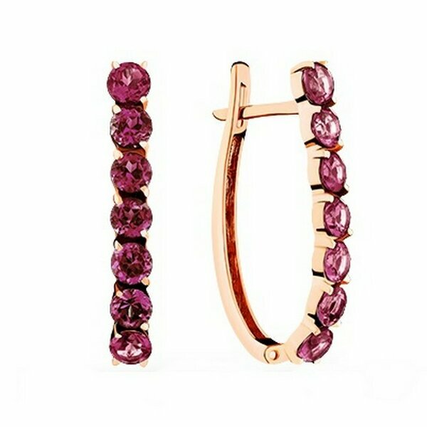 Золотые серьги с&nbsp;родолитом