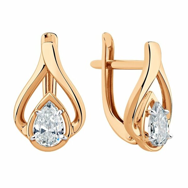 Золотые серьги с&nbsp;фианитом