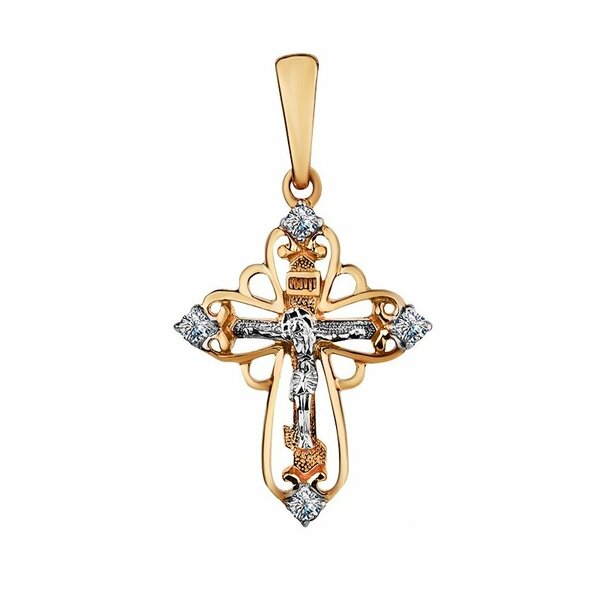Золотой крест с&nbsp;фианитом