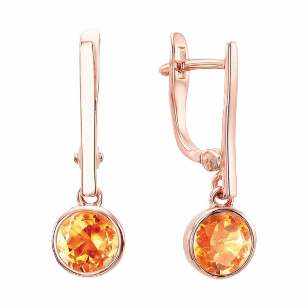 Золотые серьги с&nbsp;цитрином