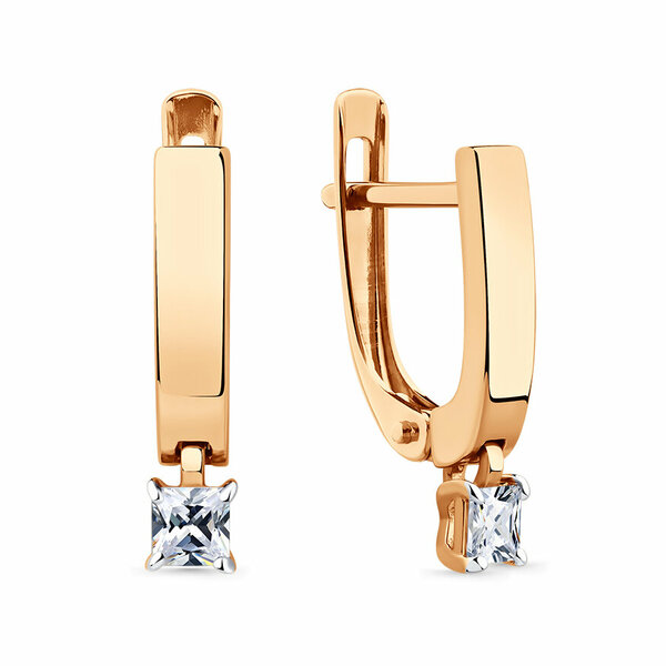 Золотые серьги с&nbsp;фианитом