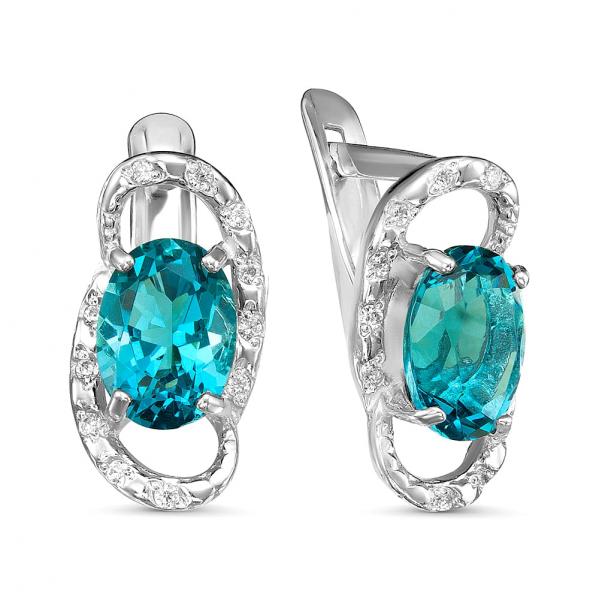 Серебряные серьги с фианитом