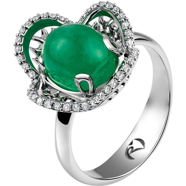 Золотое кольцо с&nbsp;бриллиантом и&nbsp;изумрудом