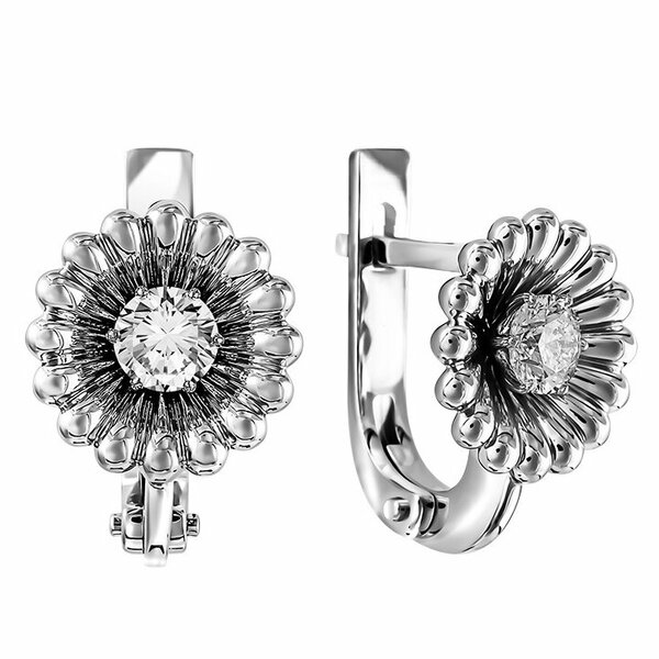 Золотые серьги с бриллиантом