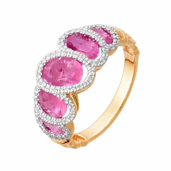 Золотое кольцо с&nbsp;рубином и&nbsp;бриллиантом