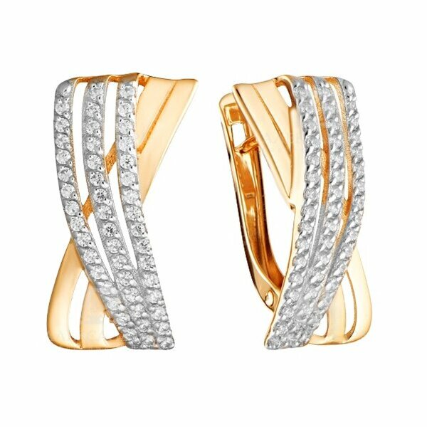 Золотые серьги с фианитом