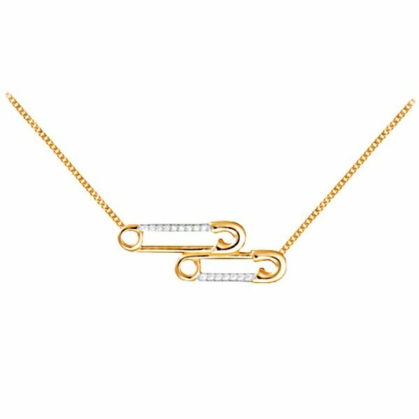 Золотое колье с фианитом