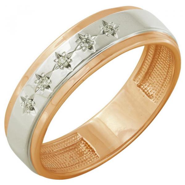 Золотое обручальное кольцо с бриллиантом