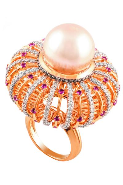 Золотое кольцо с&nbsp;бриллиантом и&nbsp;александритом выращенным