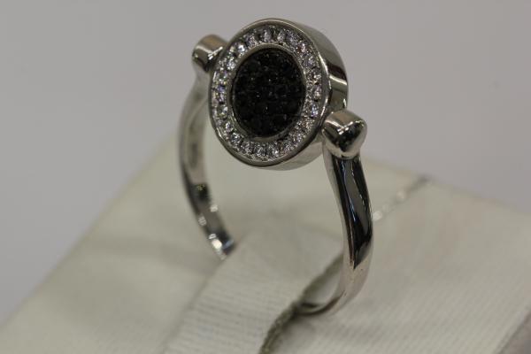 Серебряное кольцо с эмалью и цирконием