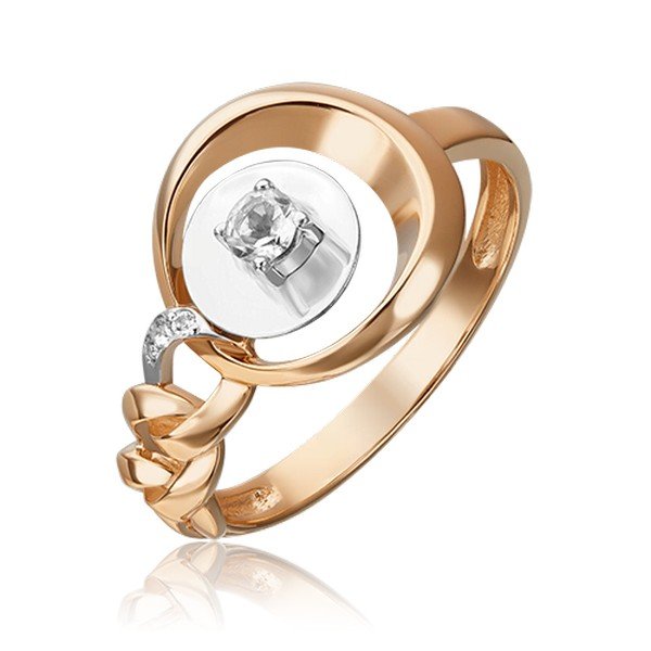 Золотое кольцо с топазом white