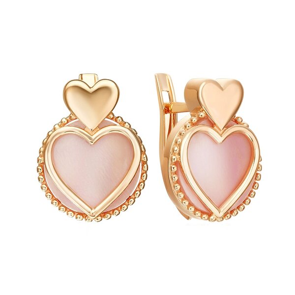 Золотые серьги с перламутром