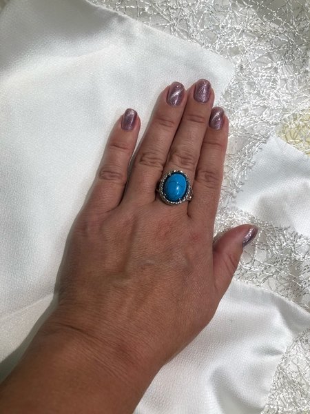 Серебряное кольцо с бирюзой реконструкцией