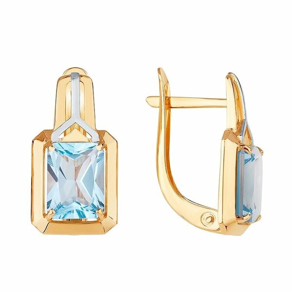 Золотые серьги с топазом