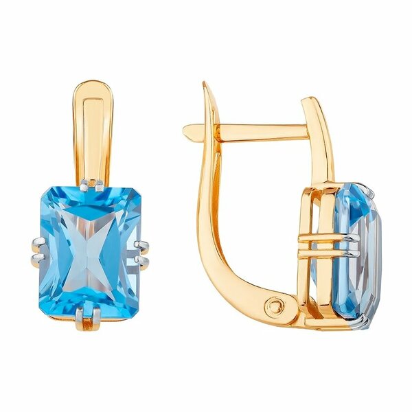 Золотые серьги с топазом