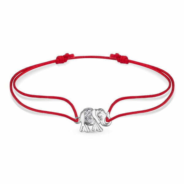 Серебряный браслет с&nbsp;текстилем и&nbsp;фианитом