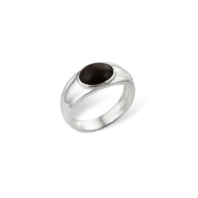 Серебряное кольцо с обсидианом