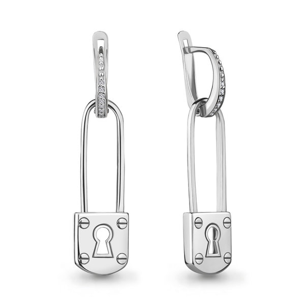 Серебряные серьги с&nbsp;фианитом