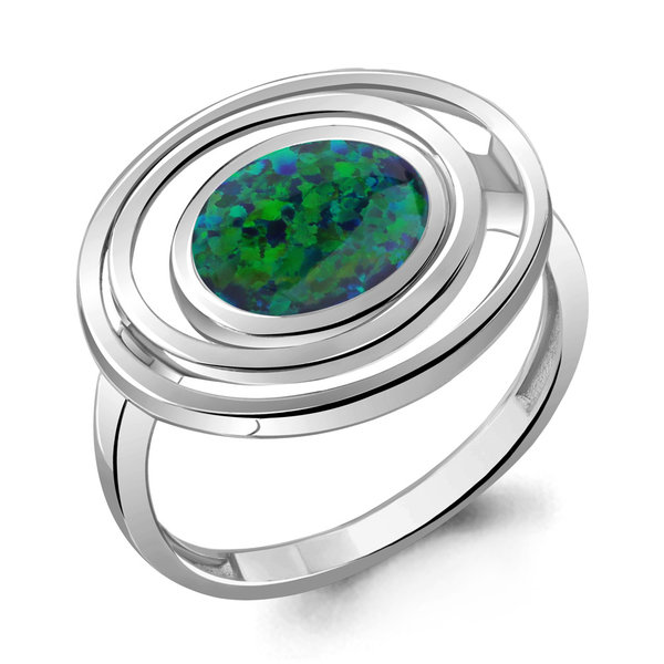 Серебряное кольцо с&nbsp;опалом синтетическим