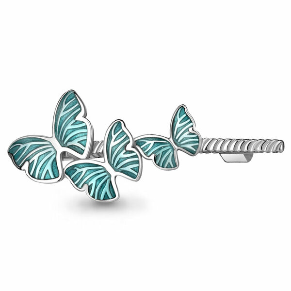 Серебряная брошь с&nbsp;эмалью