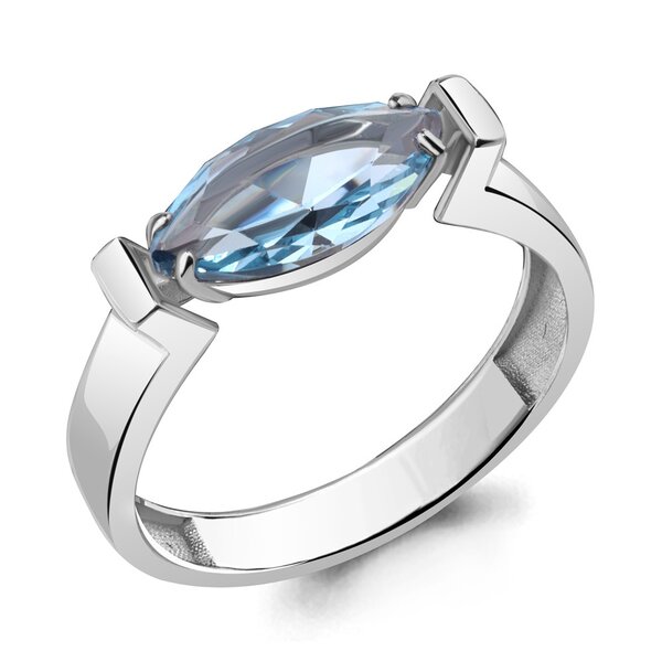 Серебряное кольцо с топазом искусственным