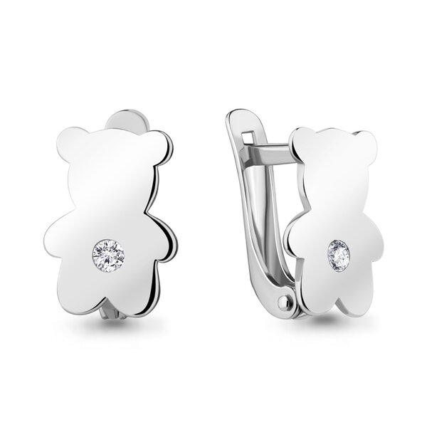 Серебряные серьги детские с&nbsp;фианитом