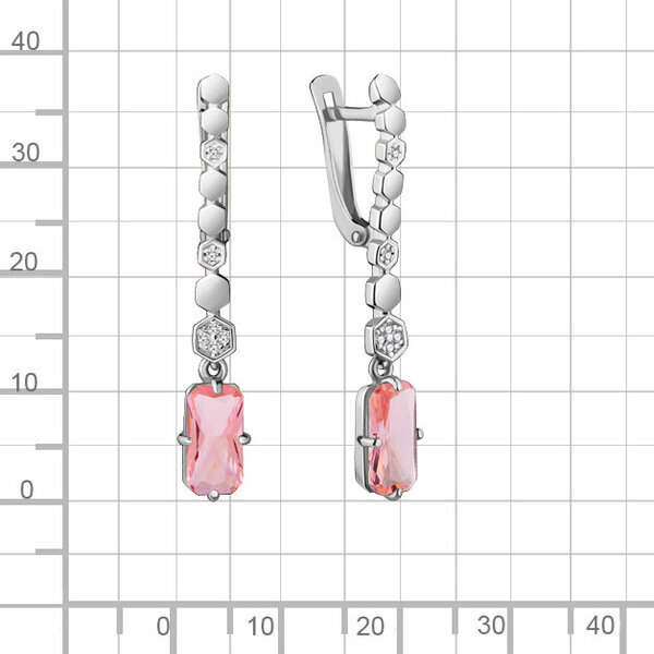 Серебряные серьги с&nbsp;морганитом синтетическим