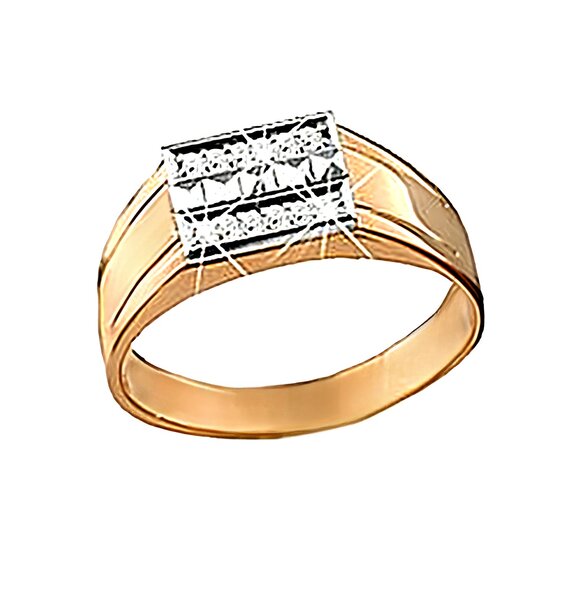 Золотая печатка с&nbsp;цирконием