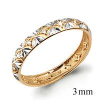 Золотое обручальное кольцо с цирконием