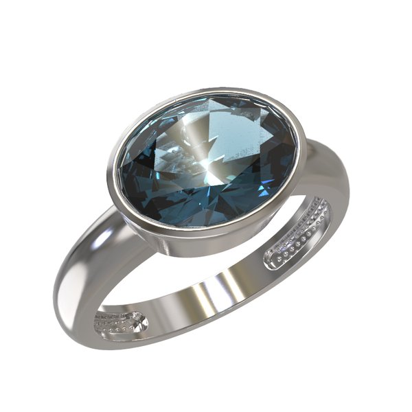Серебряное кольцо с кварцем синтетическим