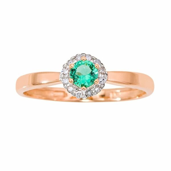 Золотое кольцо с&nbsp;изумрудом и&nbsp;бриллиантом