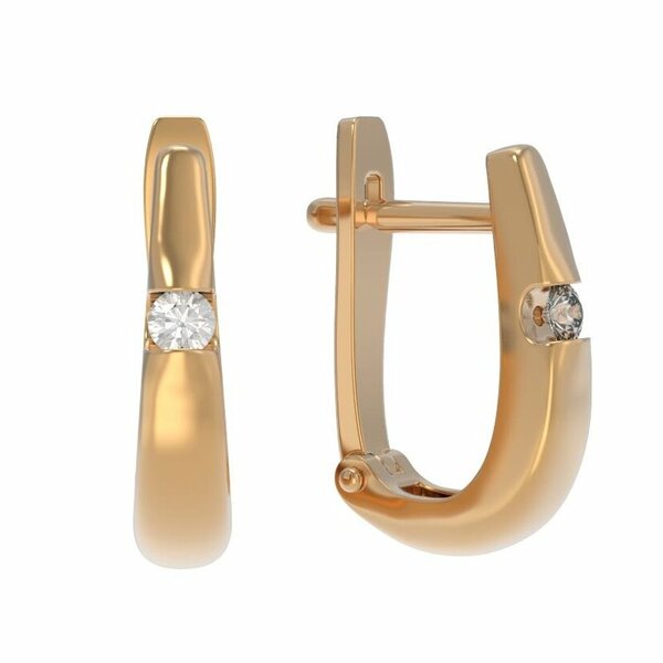 Золотые серьги с&nbsp;бриллиантом