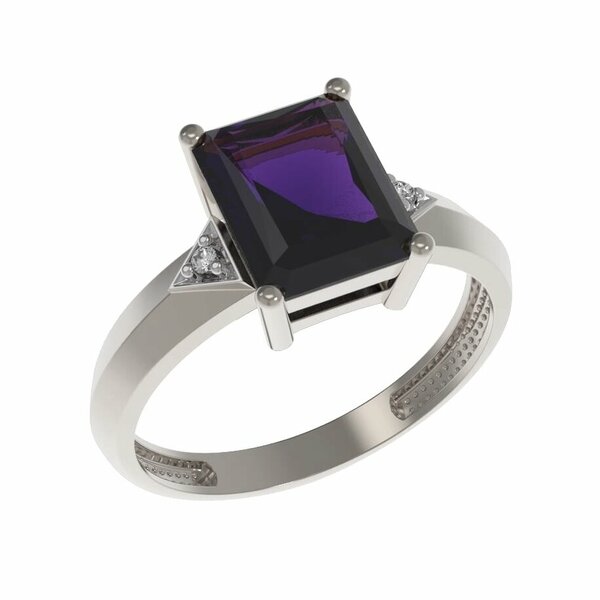 Золотое кольцо с&nbsp;аметистом и&nbsp;фианитом