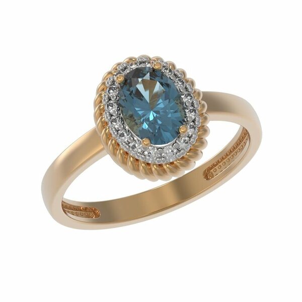 Золотое кольцо с&nbsp;фианитом и&nbsp;топазом