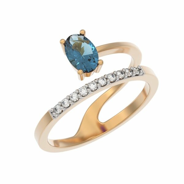 Золотое кольцо с&nbsp;фианитом и&nbsp;топазом