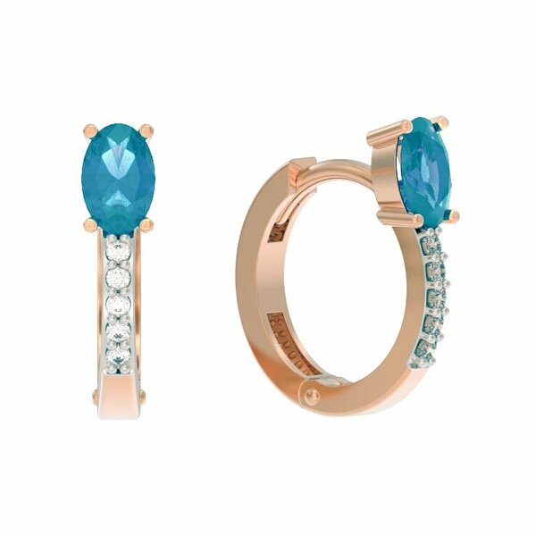 Золотые серьги с&nbsp;топазом и&nbsp;фианитом