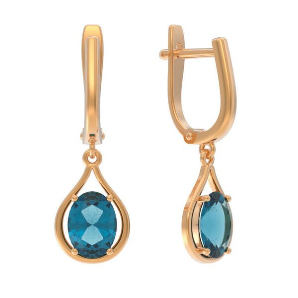 Золотые серьги с&nbsp;топазом