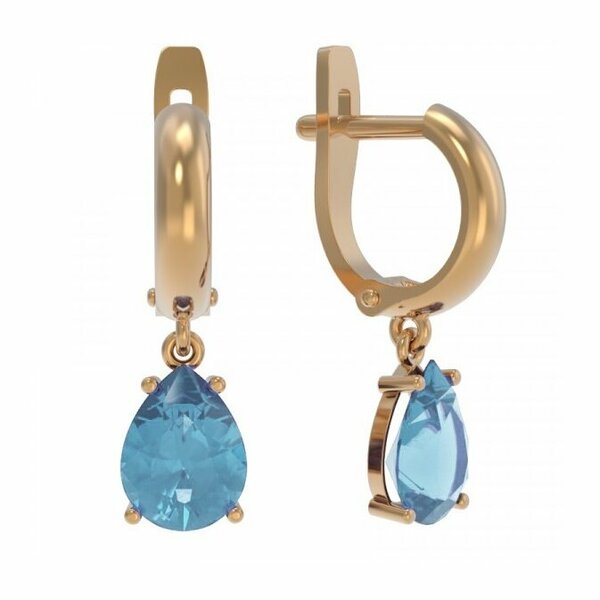 Золотые серьги с&nbsp;топазом