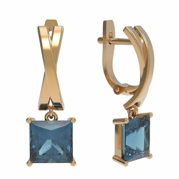 Золотые серьги с&nbsp;топазом