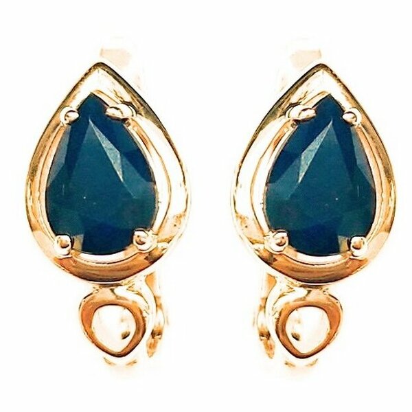 Золотые серьги с&nbsp;сапфиром