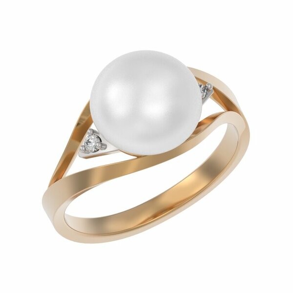 Золотое кольцо с&nbsp;жемчугом культивированным